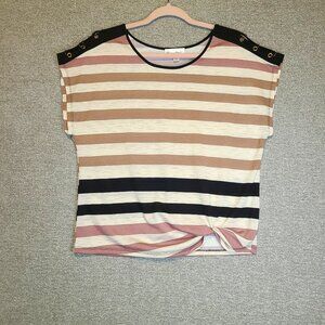 Modern Attraction Womens Striped T Shirt Size L